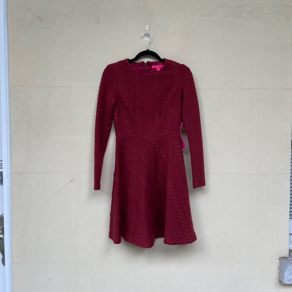 Betsey Johnson Long Sleeve Red Dress Size 2 New with Tags